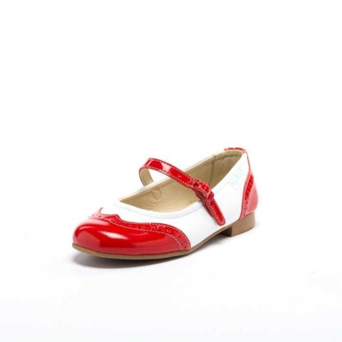 Ballerines blanche et rouge