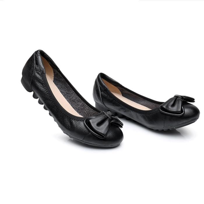 ballerine cuir noir