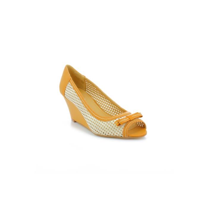 Ballerines compensées ouvertes