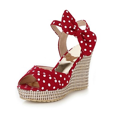 Chaussure a talon compense rouge
