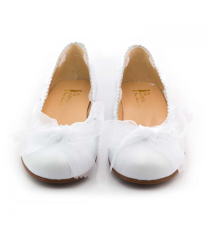 Ballerine blanche et or