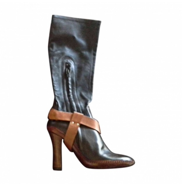Bottes cuir femme marron