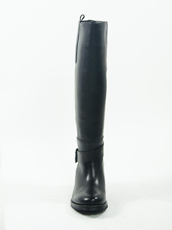 Bottes cavalières femme cuir noir