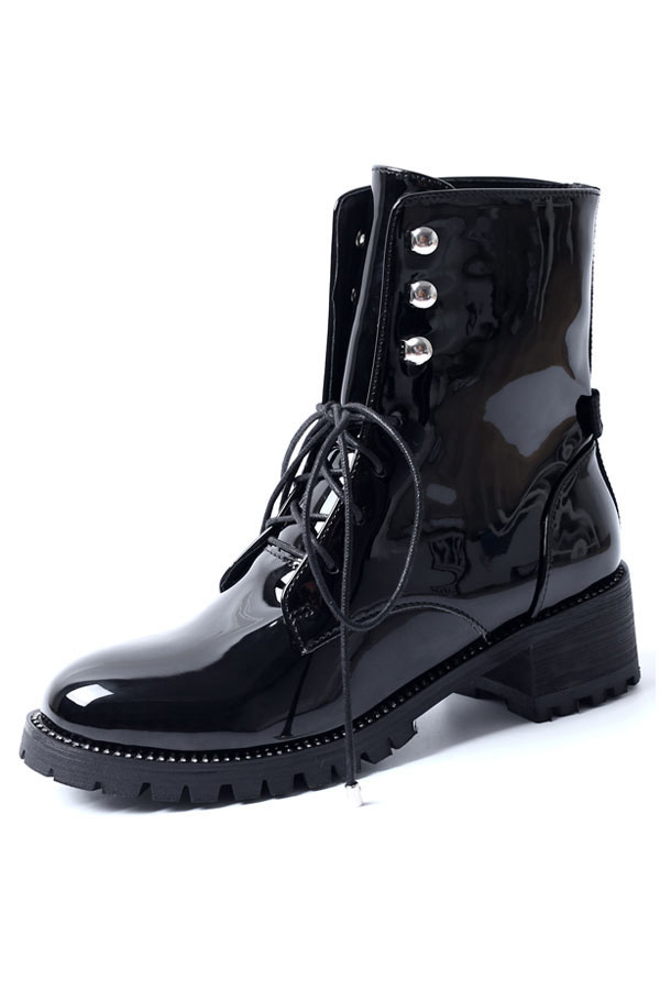 Bottines femme vernis noir
