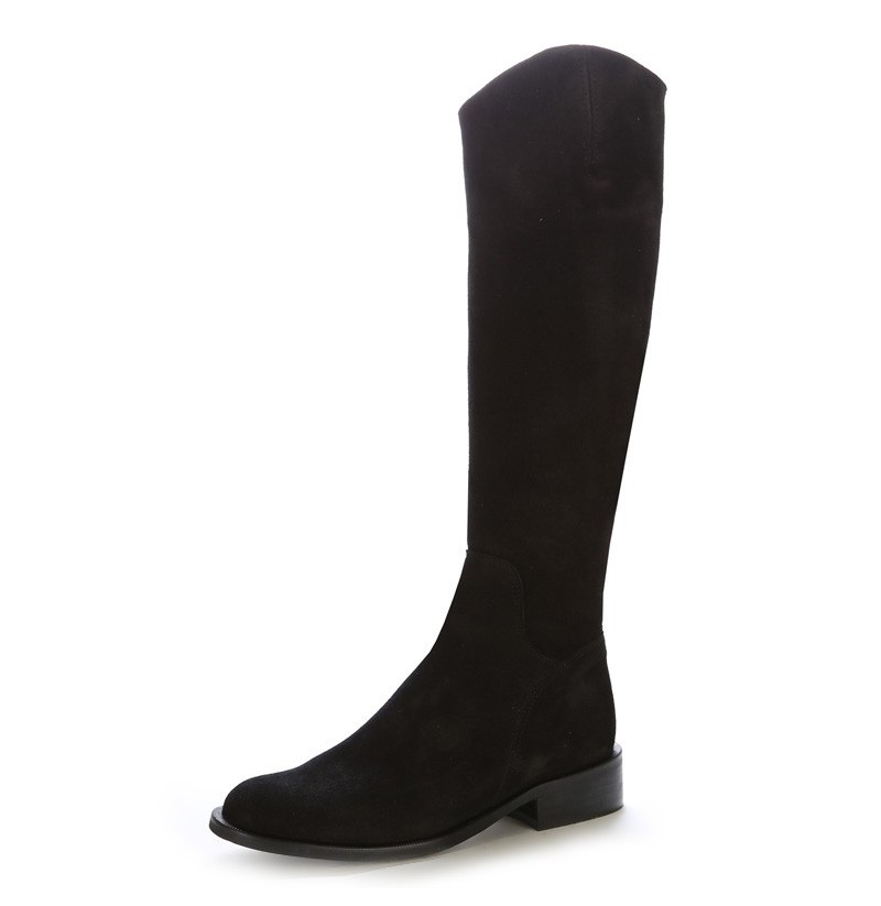 Bottes noires plates cuir