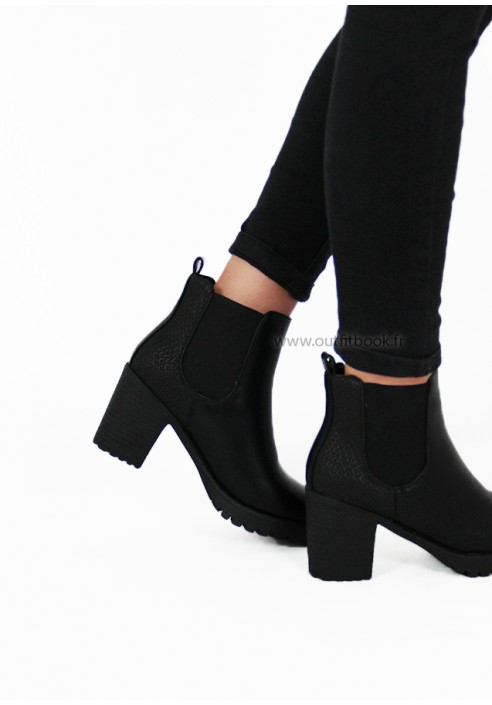 Bottines noires talons