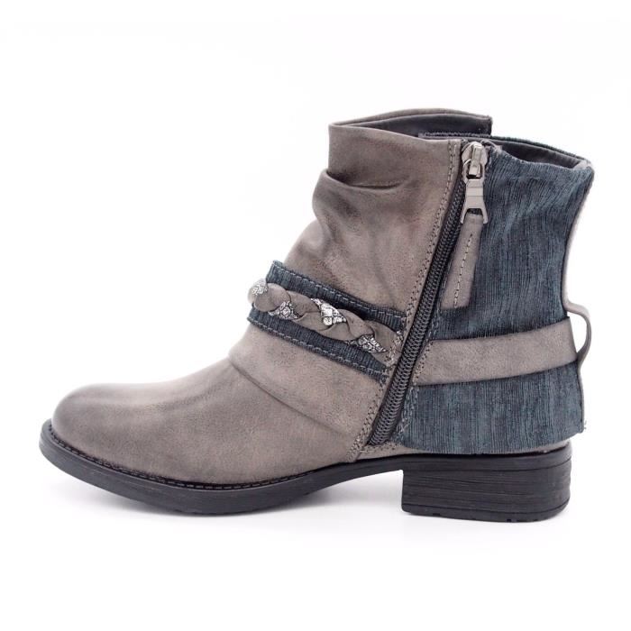 Bottines femme talon plat