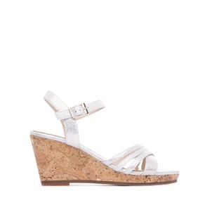 Chaussure compensée dorée