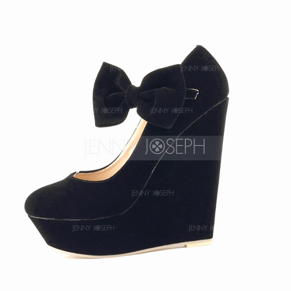 Chaussure compensée noir ferme