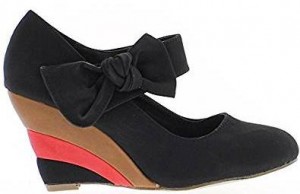 Sandale compensée noir femme