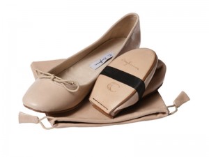 Ballerine pliable blanche