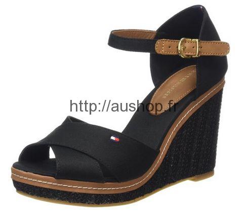 Chaussure compensée noire pas cher