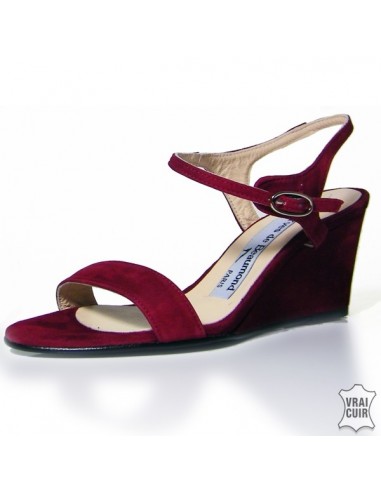 Sandale femme rouge petit talon