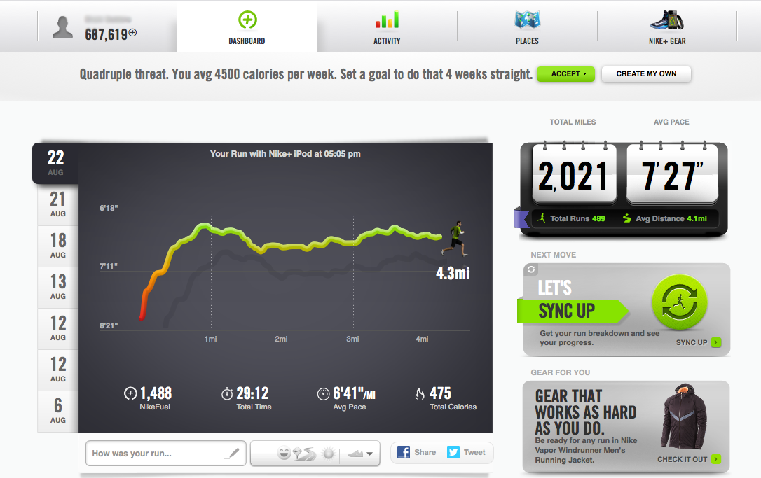 Nike plus running