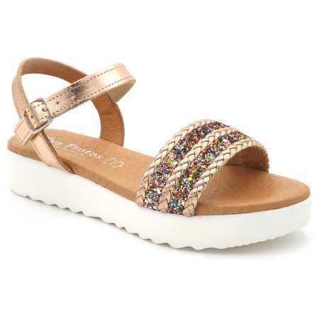 Sandale plate femme en cuir