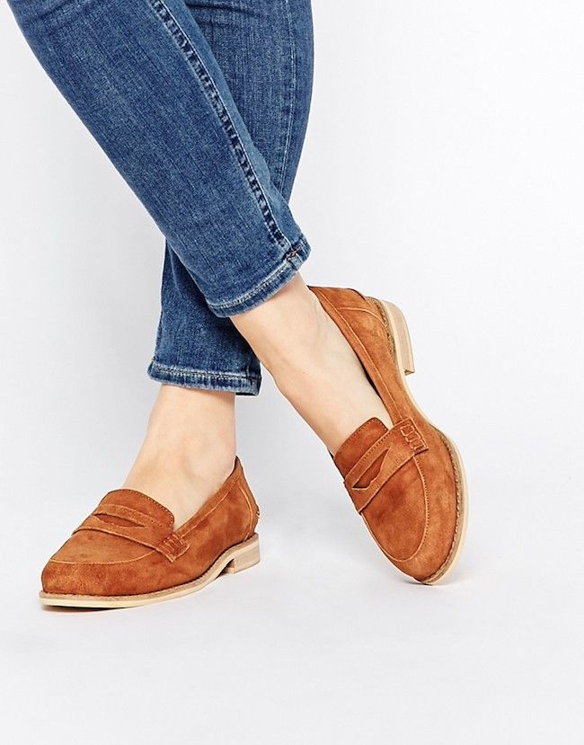 Mocassin femme daim marron