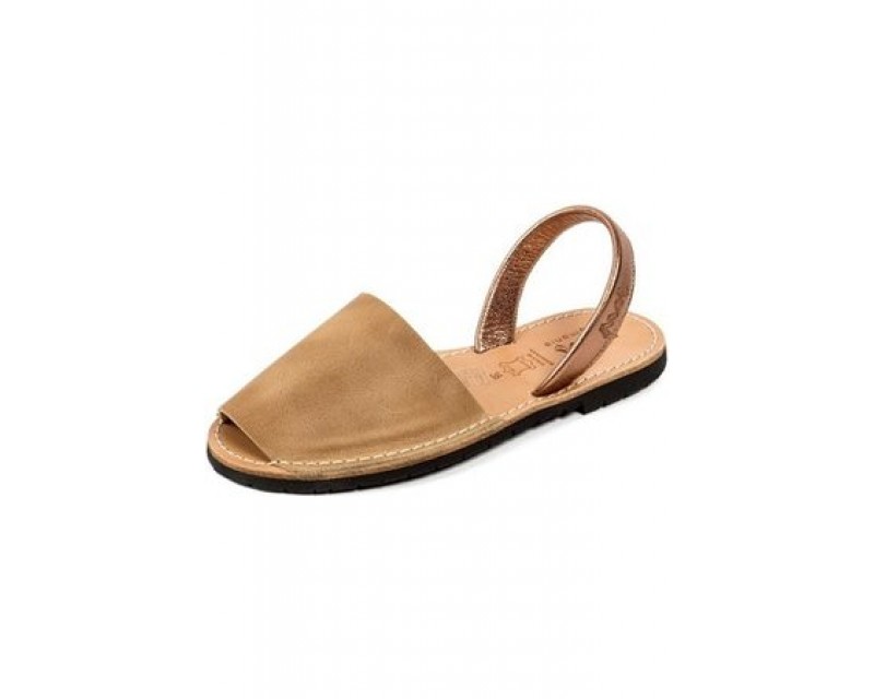 Sandales plates femme beige