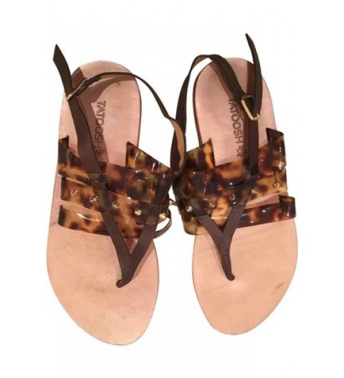 Tong en cuir femme pas cher