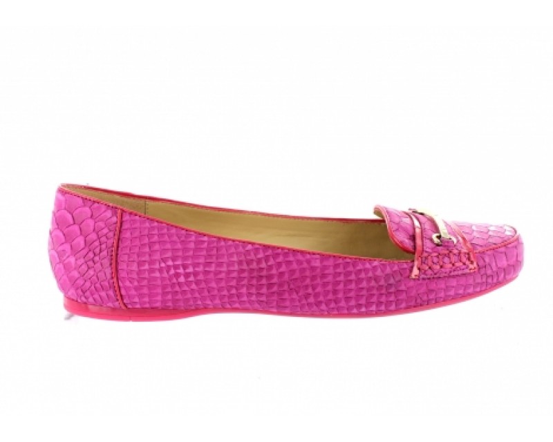 Mocassin femme rose fushia