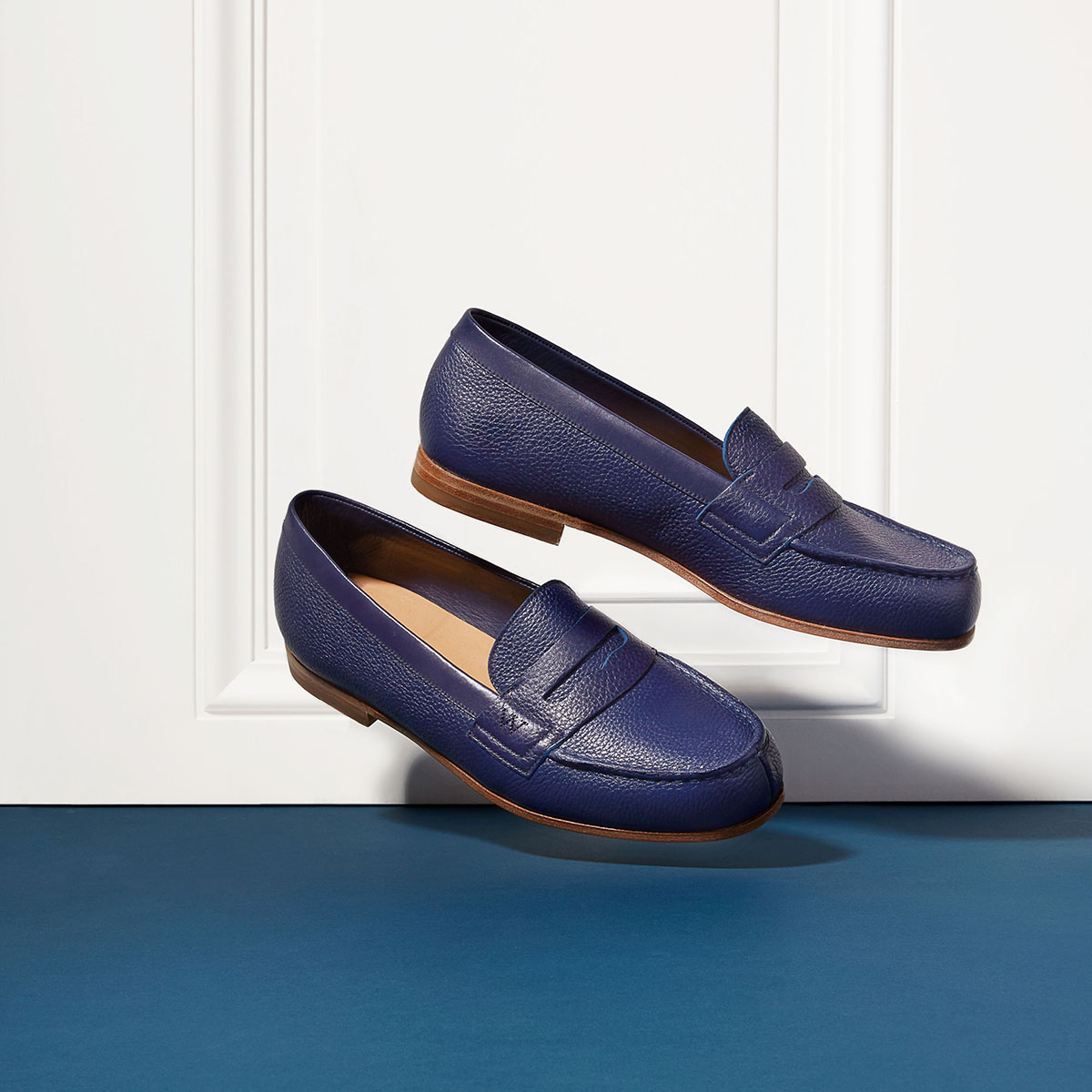 Mocassin weston bleu femme