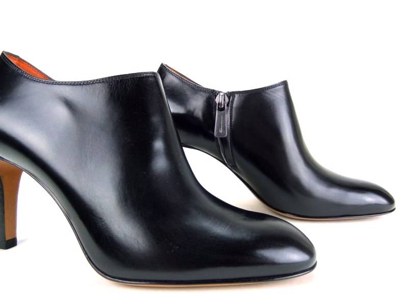 Boots noir cuir femme