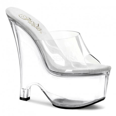 Chaussure compensée transparente