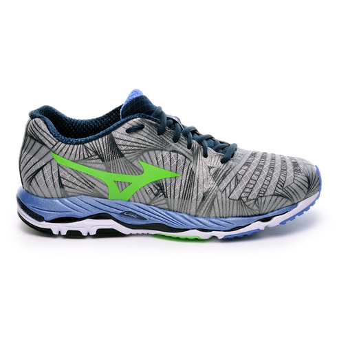 Chaussures running mizuno wave paradox homme argent/ vert fluo