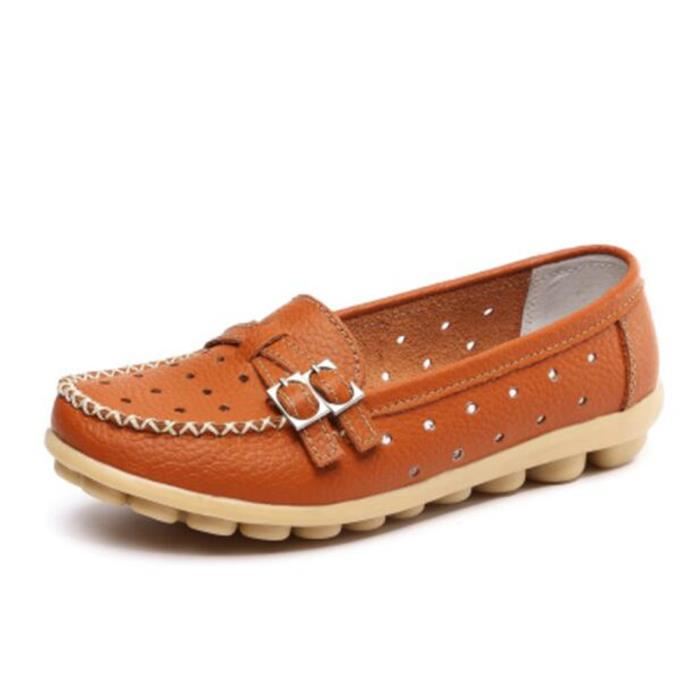 Mocassin femme cuir