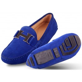 Mocassin femme bleu ciel