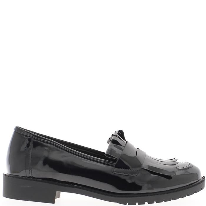 Mocassin femme daim franges