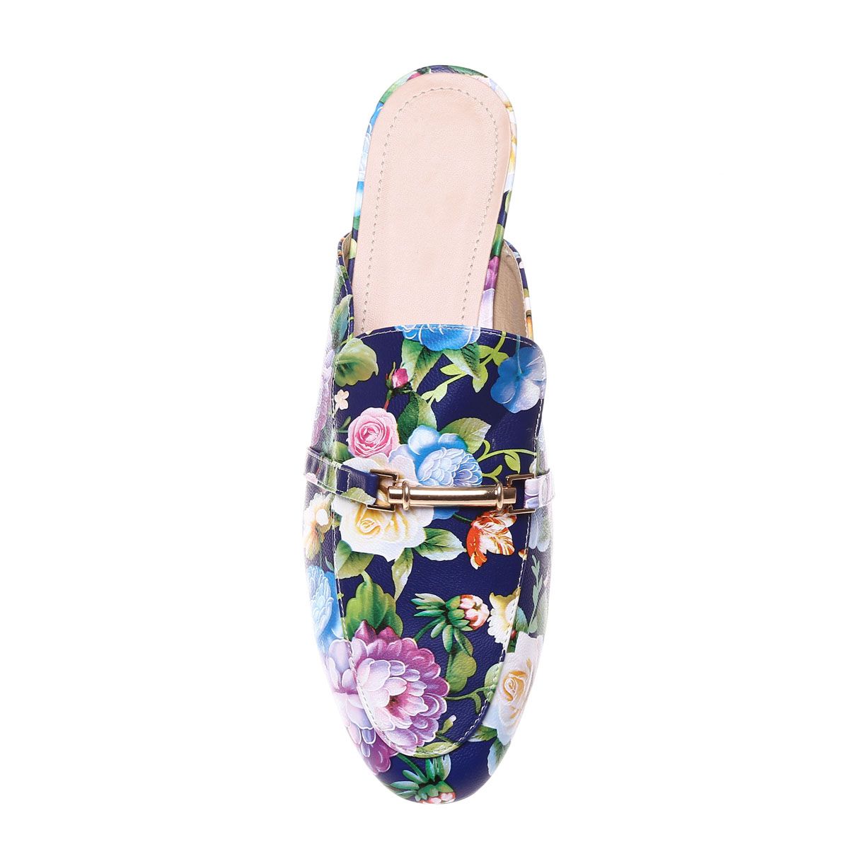Mocassin femme fleurie