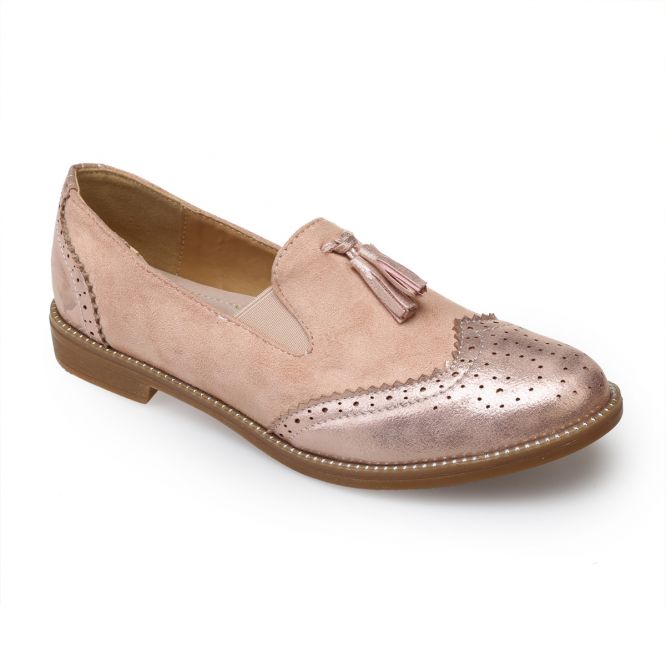 Mocassin femme rose gold