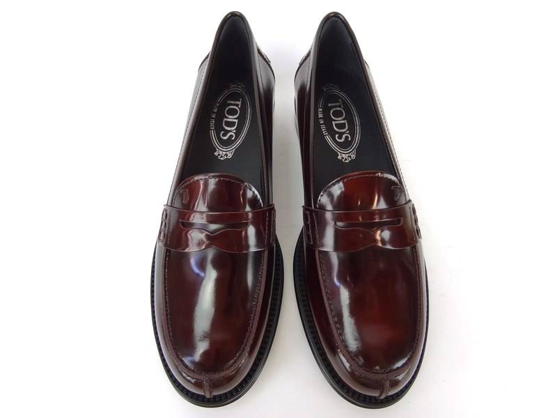 Mocassin femme bordeau