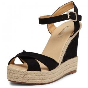 Chaussure compensee noir ete