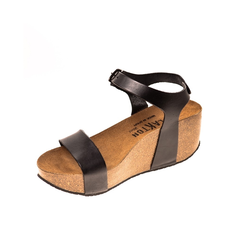 Sandales compensees femme en cuir