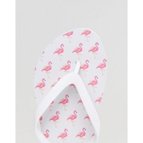 Tong femme flamant rose
