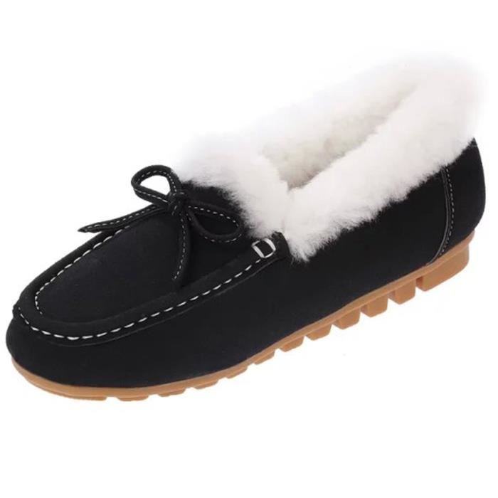 Mocassin femme fourrure