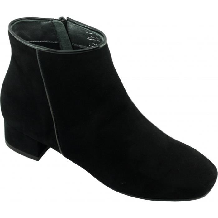 Bottines noires femme petit talon