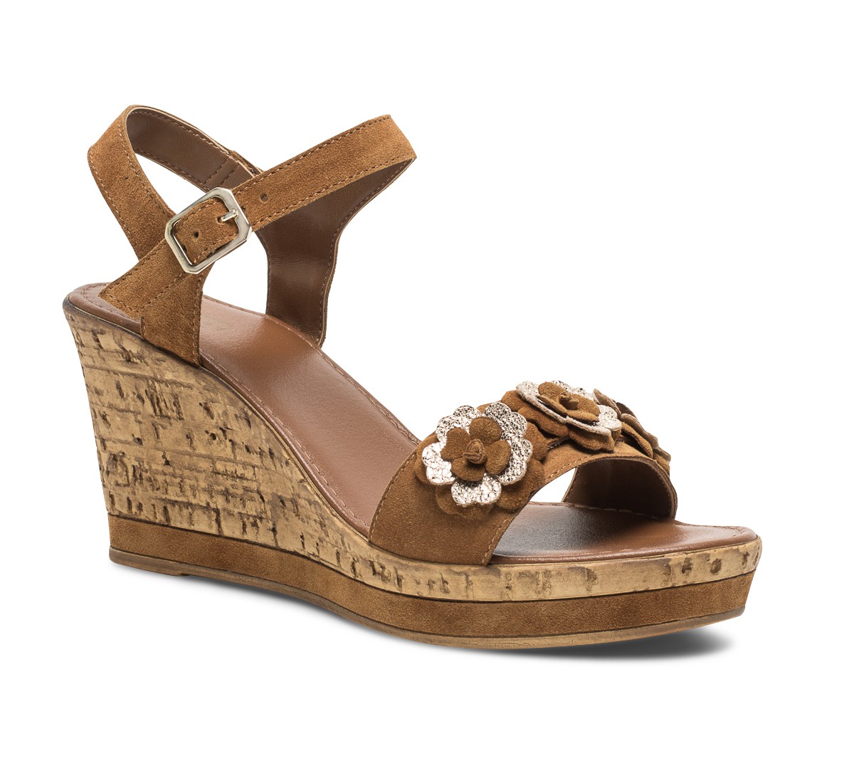 Chaussure compensée avec fleur