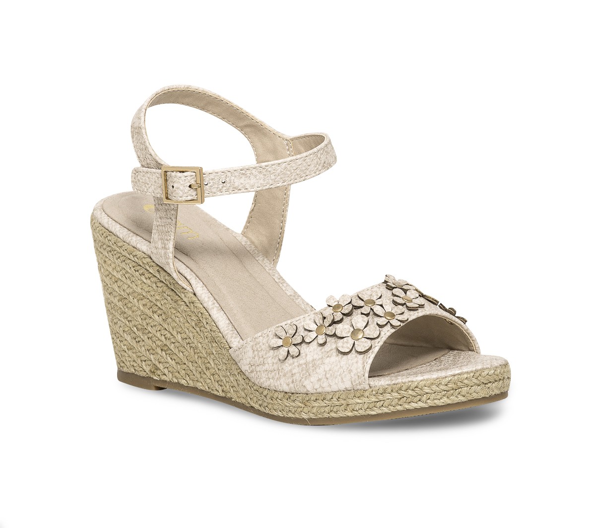 Chaussure compensée avec fleur