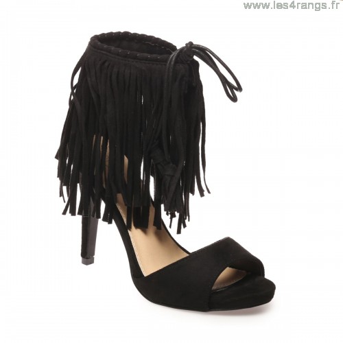 Sandale talon frange femme
