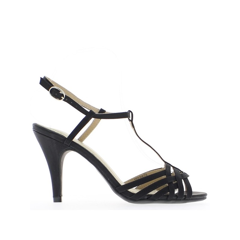 Sandale femme noire talon