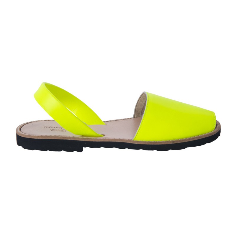 Sandales femme jaune fluo