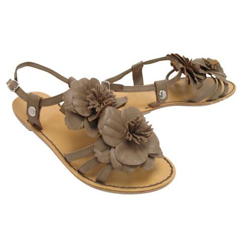 Sandale plate femme fleur