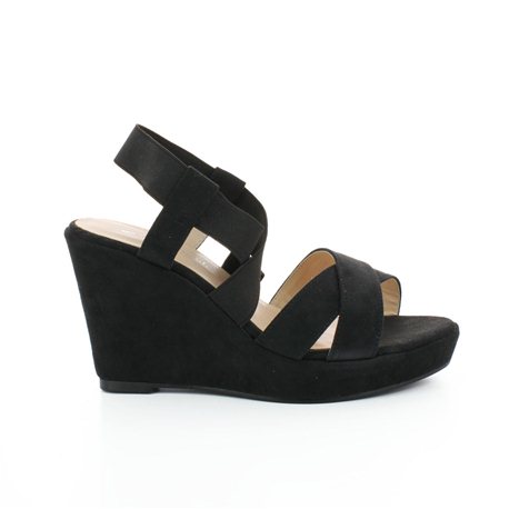 Sandale a talon compense noir