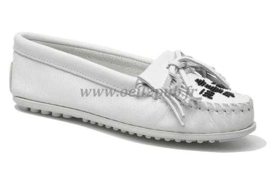 Mocassin femme blanche