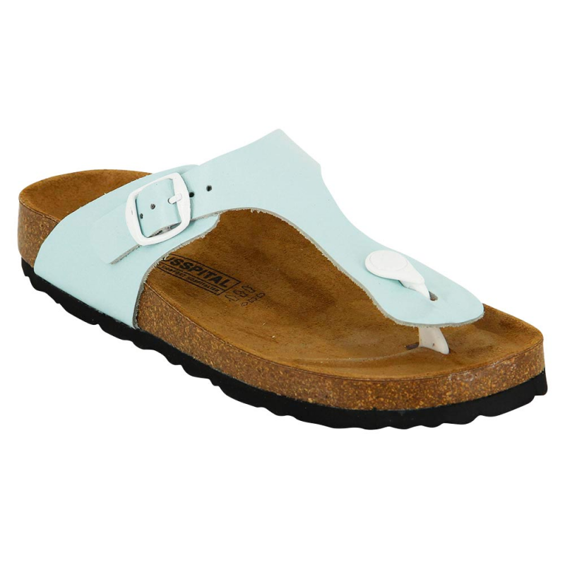 Tong femme semelle cuir