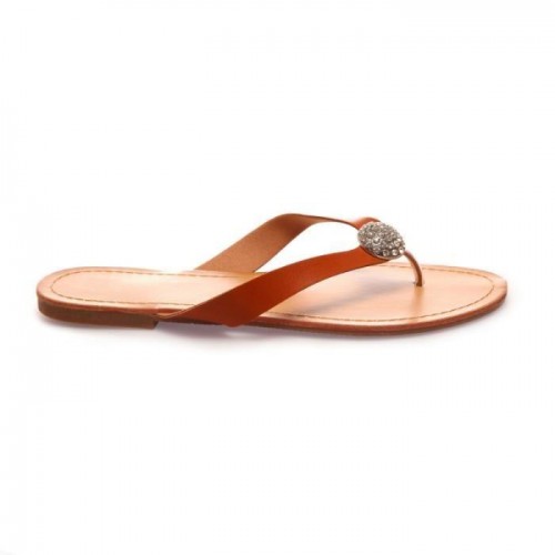 Tong cuir femme solde